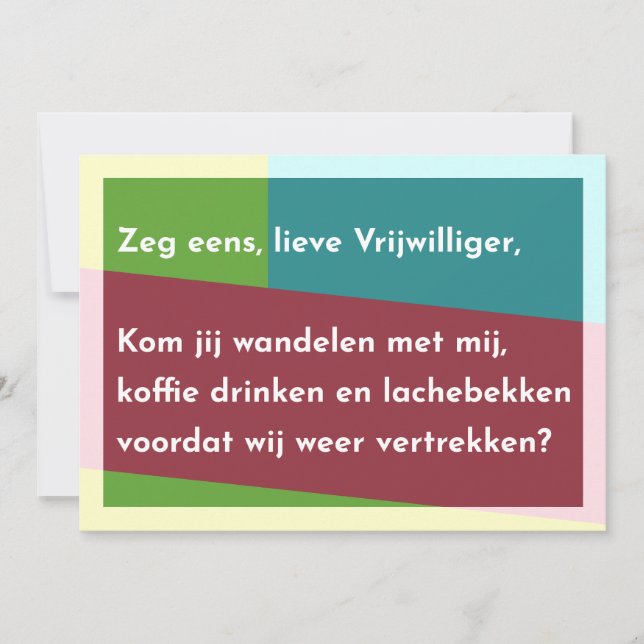 Tell me, dear Volunteer Thank You Card (Front)