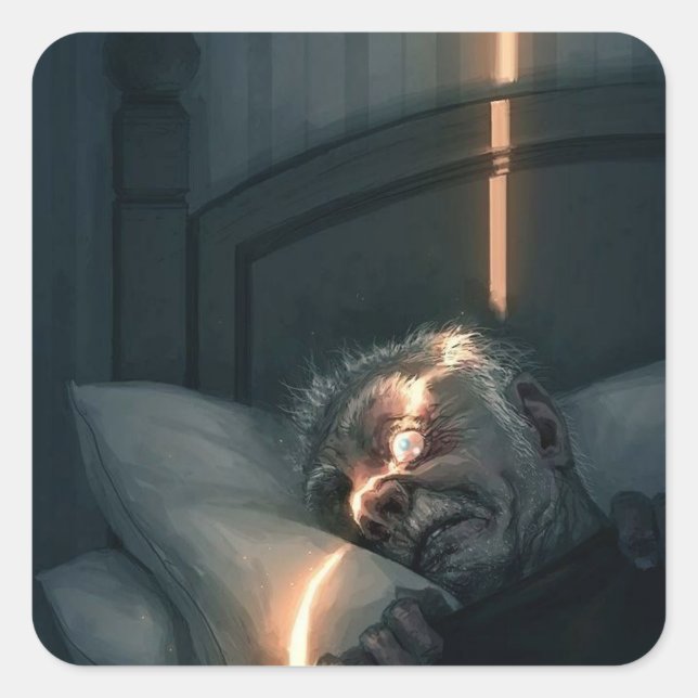 Tell-Tale Heart -- Evil Vulture Eye Square Sticker (Front)