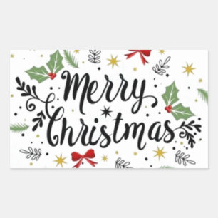 **TELL THEM MERRY CHRISTMAS** CHRISTMAS RECTANGULAR STICKER