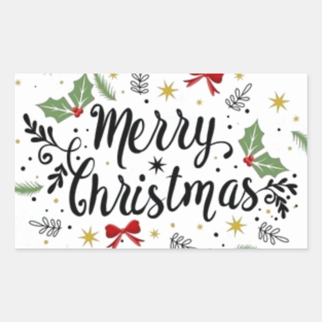 **TELL THEM MERRY CHRISTMAS** CHRISTMAS RECTANGULAR STICKER (Front)