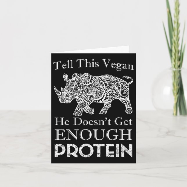 Tell This Vegan Enough Protein Vegan Bodybuilding  Card (Front)