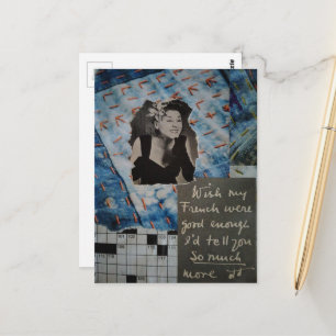 Tell You So Much Vintage Woman Textures Collage Postcard