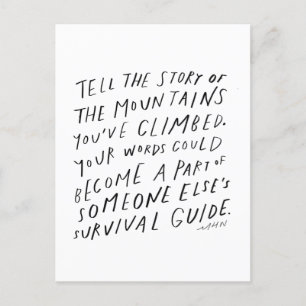 Tell your story - inspirational quote writer gift postcard