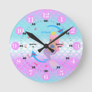 Telling Time Mermaid Clock