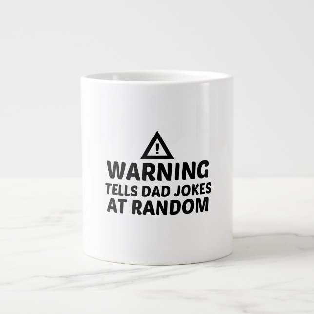 TELLS DAD JOKES AT RANDOM LARGE COFFEE MUG (Front)