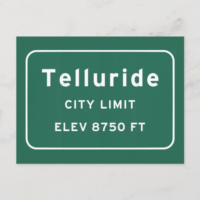Telluride Colorado co Interstate Highway Freeway : Postcard (Front)