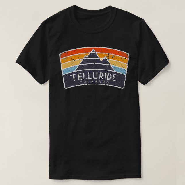 Telluride Colorado Mountain Vacation Art Graphic  T-Shirt (Design Front)