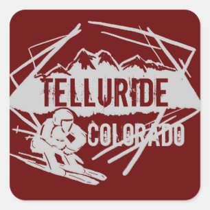 Telluride Colorado red ski mountain stickers