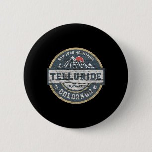 Telluride Colorado San Juan Rocky Mountains Skiing 6 Cm Round Badge