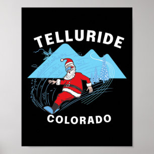 Telluride Colorado - Santa Claus Snowboard  Poster