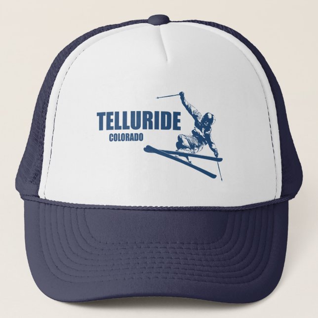 Telluride Colorado Skier Trucker Hat (Front)