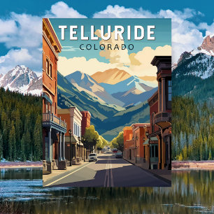 Telluride, Colorado Travel Art Vintage Postcard