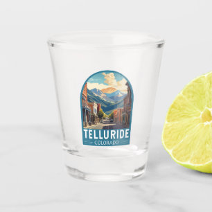 Telluride Colorado Travel Art Vintage Shot Glass