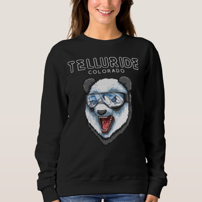 Telluride Colorado  Usa Panda Ski Sweatshirt (Front)