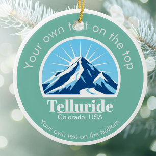 Telluride Colorado  usa ski resort medal  Ceramic Tree Decoration