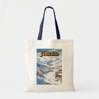 Telluride Colorado Winter Travel Art Vintage