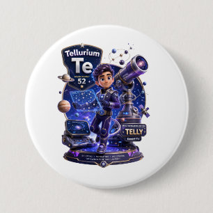 Tellurium character from the ATOMIVRA™ 7.5 Cm Round Badge
