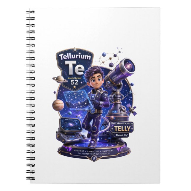 Tellurium character from the ATOMIVRA Notebook (Front)