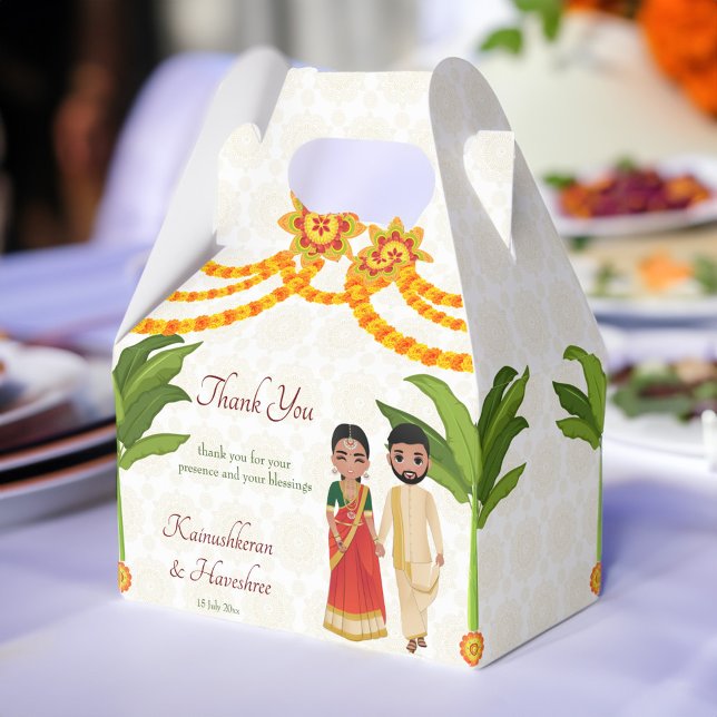 Telugu Tamil wedding marigolds banana tree Favour Box (Telugu Tamil wedding marigolds banana tree Favor Box)