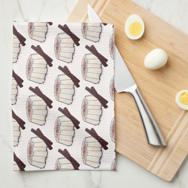 Tembleque Puerto Rican New Year Coconut Pudding Tea Towel (Quarter Fold)