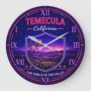 Temecula California Hot Air Balloon Large Clock