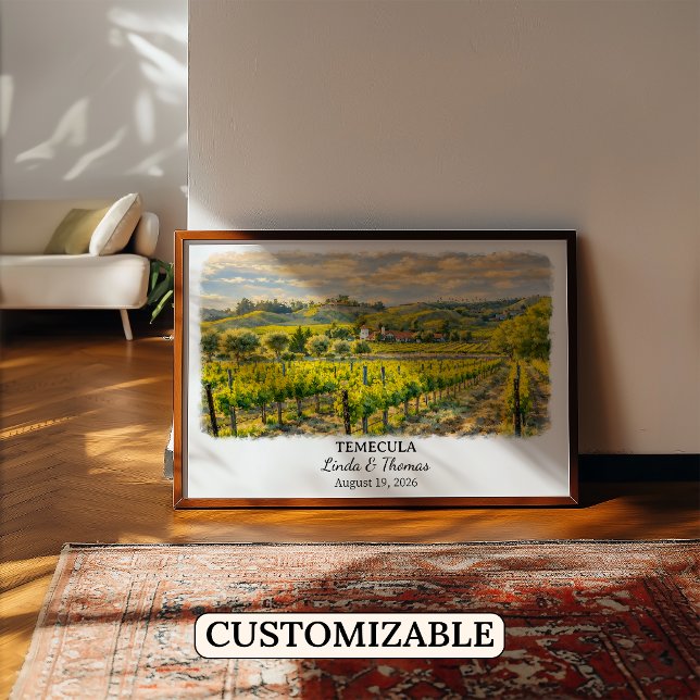 Temecula California Poster, Watercolor, Custom Poster (Creator Uploaded)