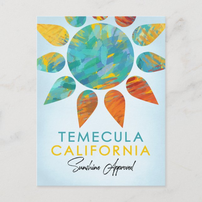 Temecula California Sunshine Travel Postcard (Front)