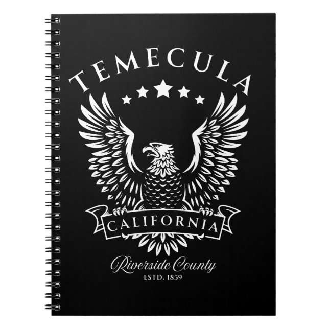 Temecula Riverside County California Vintage Eagle Notebook (Front)