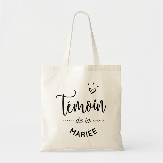 Témoin de la mariée tote bag (Front)