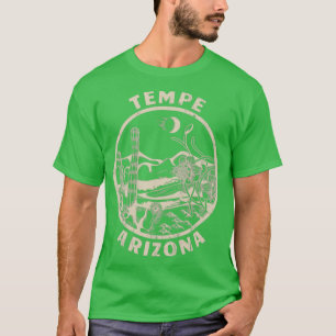 Tempe Arizona Linocut Distressed Desert Illustrati T-Shirt