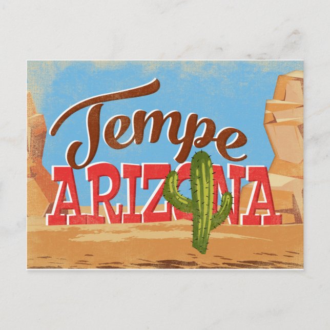 Tempe Arizona Vintage Travel Postcard (Front)