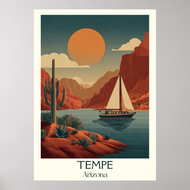 Tempe Arizona Vintage Travel Poster (Front)