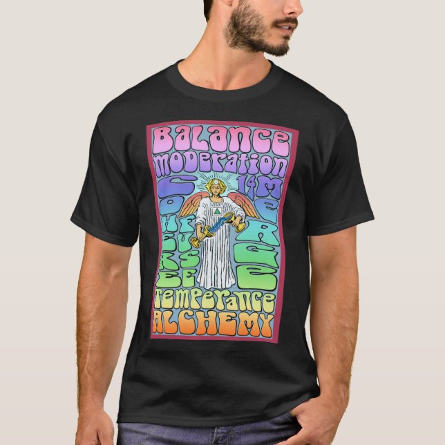 Temperance Card  Rock n Roll Tarot Deck Poster T-Shirt (Front)