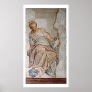 Temperance, from the wall of the sacristy (fresco) poster