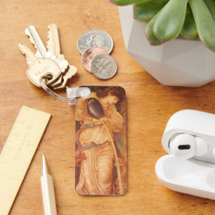 Temperantia by Burne Jones, Vintage Victorian Art Key Ring