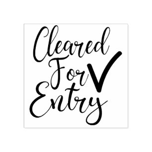 Temperature Check / Cleared for Entry Rubber Stamp