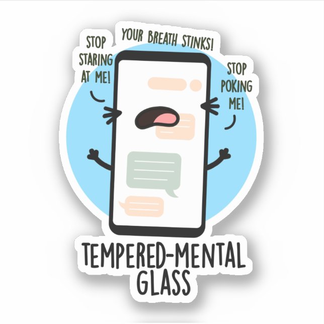 Tempered-mental Glass Funny Cellphone Pun  (Front)