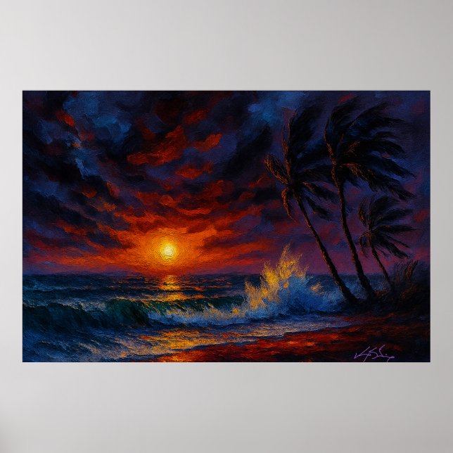 Tempest Ember Seascape Poster (Front)