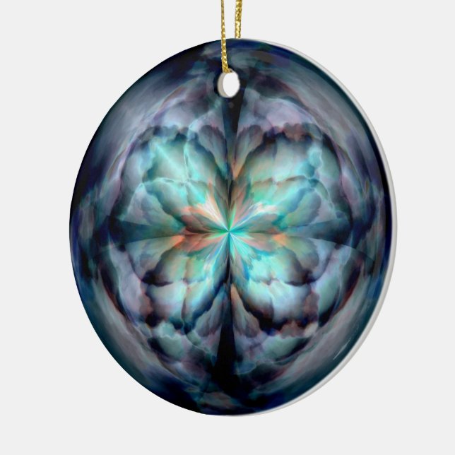 Tempest II (Blue) Ceramic Tree Decoration (Left)