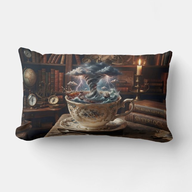 Tempest In A Teapot Lumbar Cushion (Front)