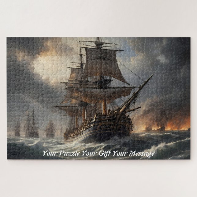 Tempest of Triumph: The Age of Sail in Battle Jigsaw Puzzle (Horizontal)