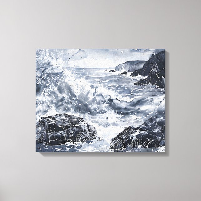 Tempest on the Welsh Shore Canvas Print (Front)