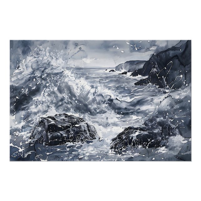 Tempest on the Welsh Shore Poster (Front)