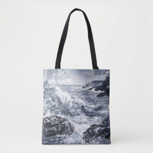 Tempest on the Welsh Shore Tote Bag