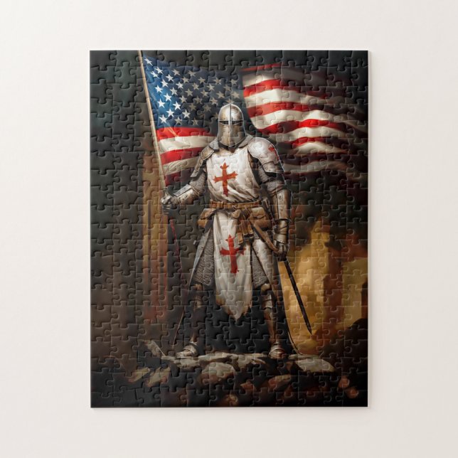 Templar American Knight Jigsaw Puzzle (Vertical)