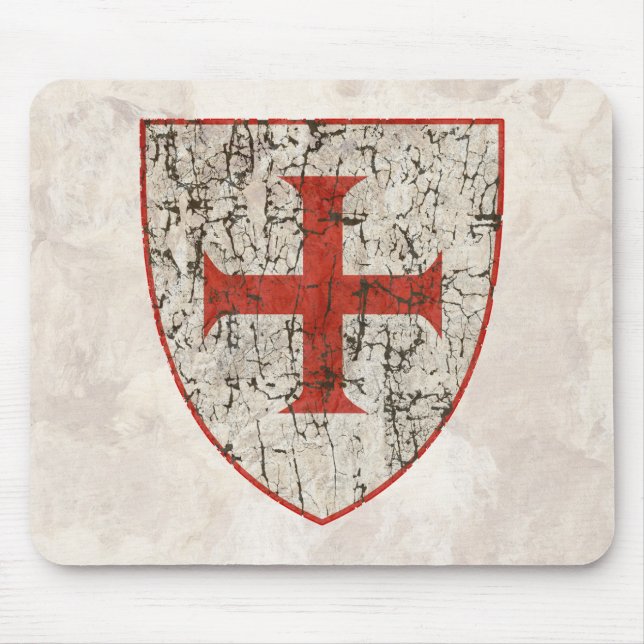 Templar Cross, Distressed Mouse Pad (Front)