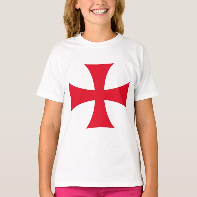 Templar Cross Girl's Tee Shirt (Front)