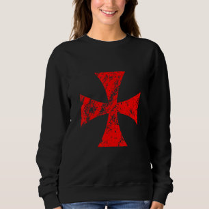 Templar Cross with Weathered Effect Knights Templa Sweatshirt