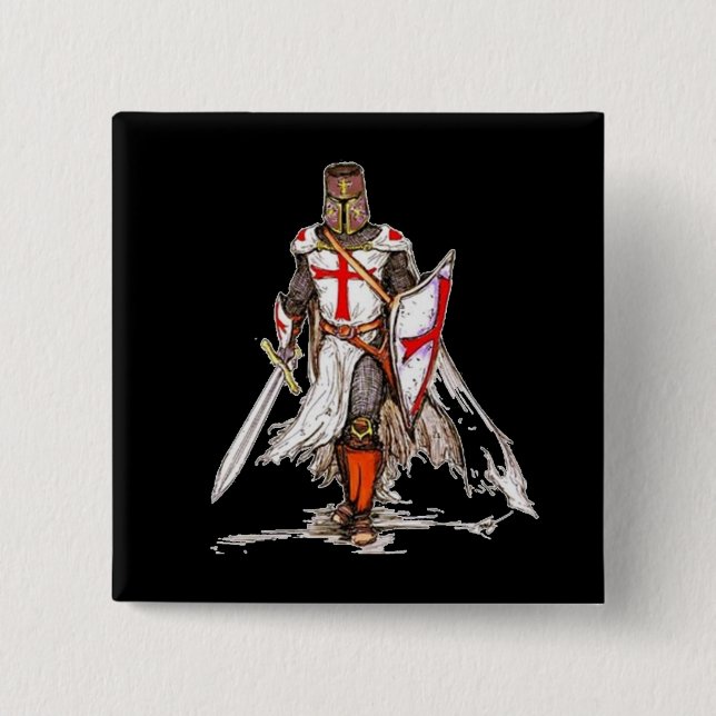 Templar Knight 15 Cm Square Badge (Front)