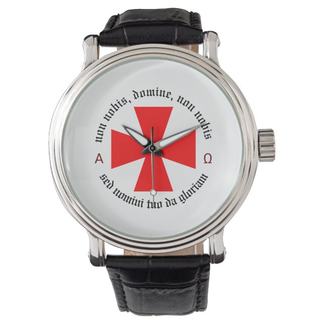 Templar Knight Alpha-Omega Non Nobis Domine Watch (Front)
